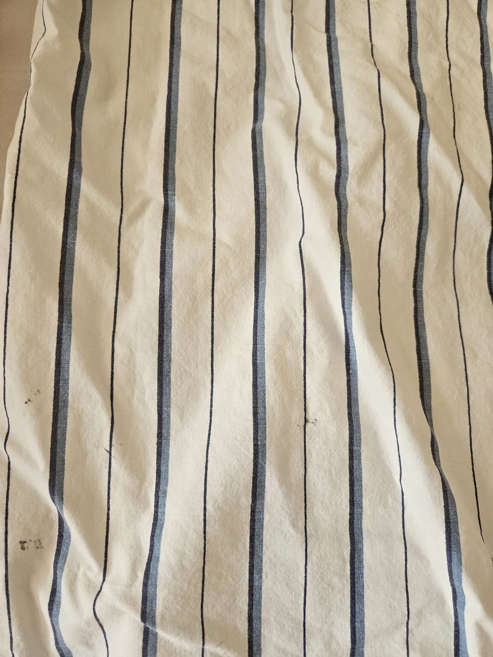 Ralph Lauren Navy Stripe Cotton Pillowcases with Decorative Trim